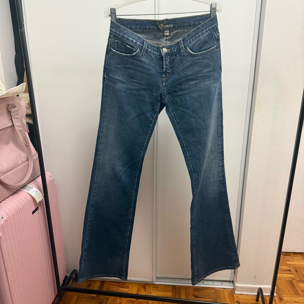 💎 BeBe Low Rise Jeans Flare Rhinestones - Picture 5 of 9
